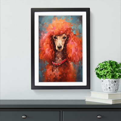 XYZ-FRM-V1223-5267 Poodle Gestural - Single Picture Frame Print on Wood