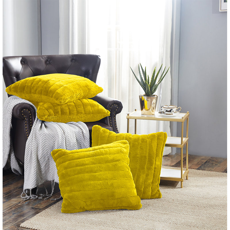 Housse de coussin Super Mink, Cari citron