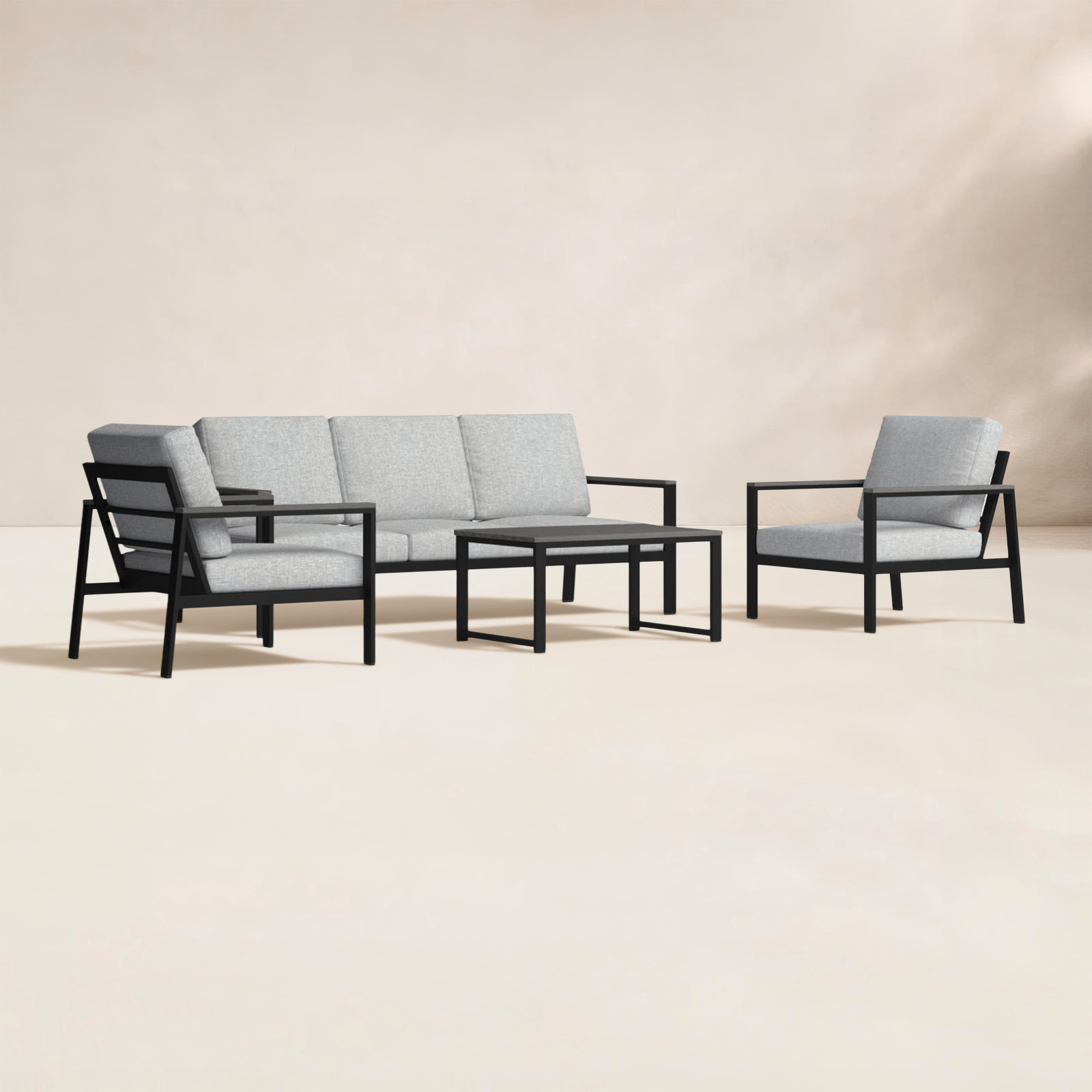 Townsend 5-Person Sunbrella® Patio Seating Group, Canvas Granite Sunbrella® Canvas