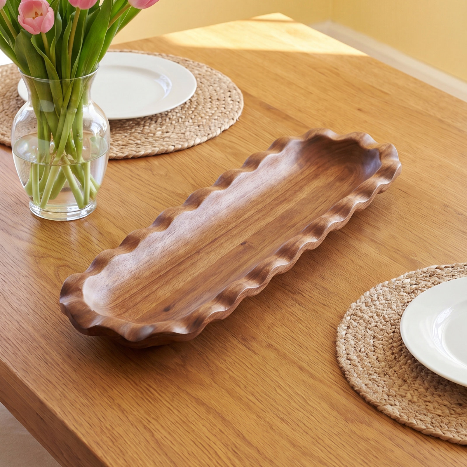 Fundamental Wood Ruffle Skinny Tray