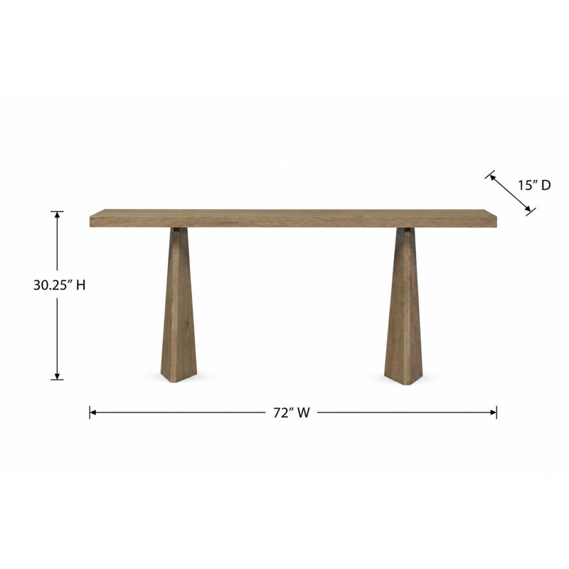 Console Modern Trestle - finition blé, placage de chêne blanc américain