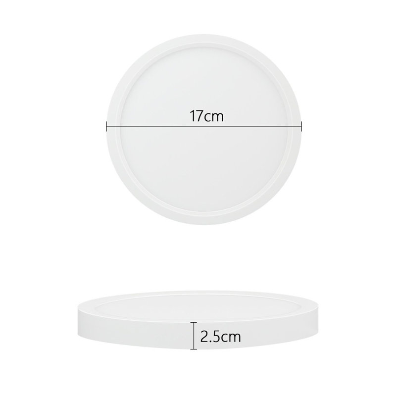 17cm Flush Mount - Warm Light, White