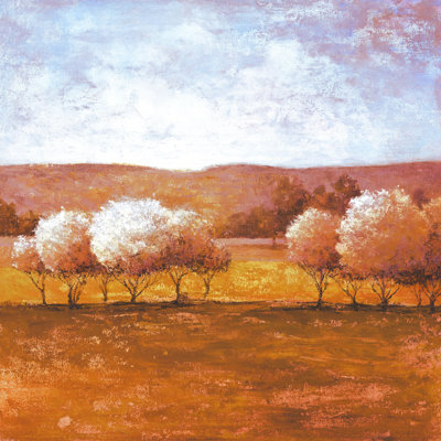 Autumn Cottonball Trees - Wrapped Canvas Painting