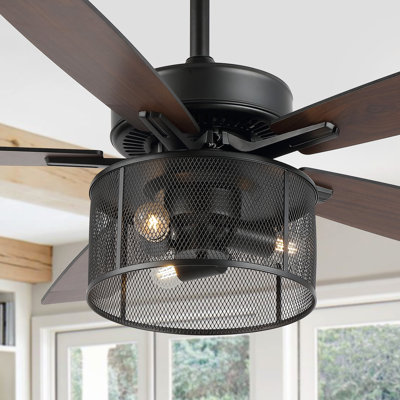 Ventilateur de plafond standard à 5 pales 52 po Sherranda avec télécommande et ensemble d'éclairage inclus