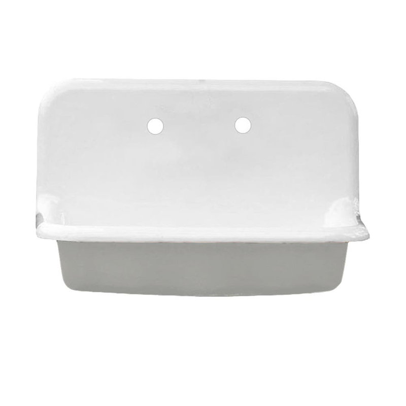 Évier de ferme de style campagnard L 20 po x l 20 po, Blanc / gris clair