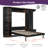 Queen Murphy Bed with Storage Shelves, Cabinets & LED Lights, Hidden Fold-Out Legs, Oak Veneer Finish, Built-in Coat Hook, All-in-One Space-Saving Wall Bed Unit for Small Spaces-2076553576