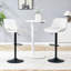 Ensemble de 2 tabourets de bar pivotants réglables en cuir de polyuréthane blanc avec repose-pieds-683914955