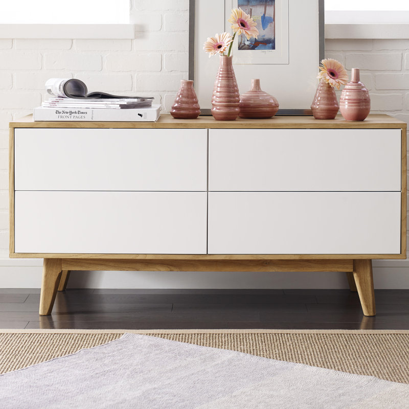 Giselle Light Oak and White Media Console