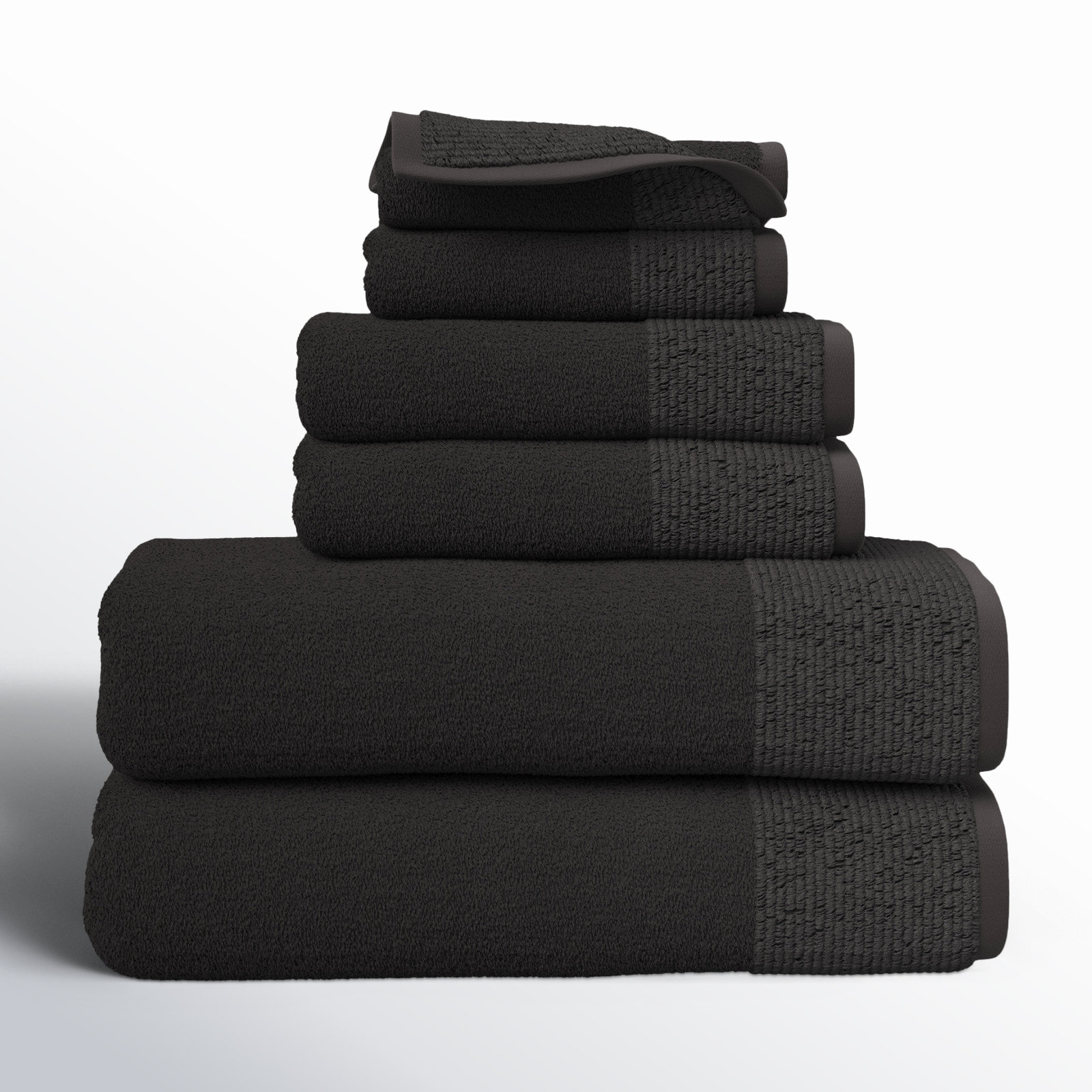 Maven 6-Piece Cotton Towel Set, Coal