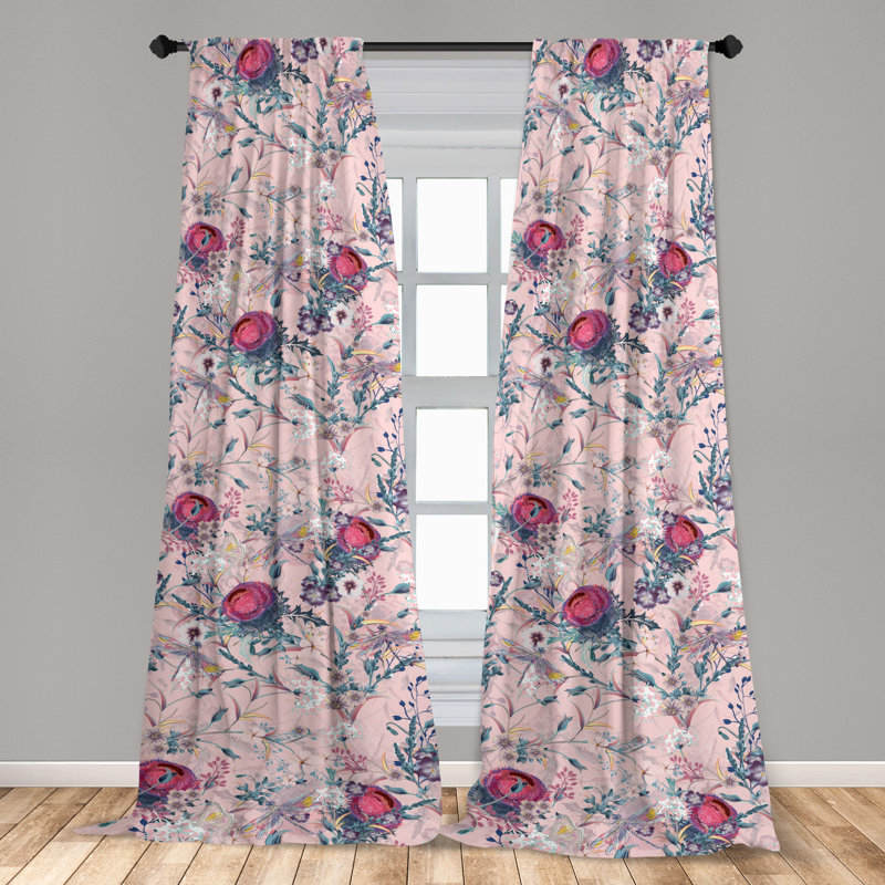 Edisa Semi Sheer Curtain Pair, 28" W x 63" L