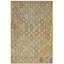 Tapis orange / bleu / jaune à motif géométrique en laine tissé à plat 8 pi 1 po x 11 pi 2 po Orrwell