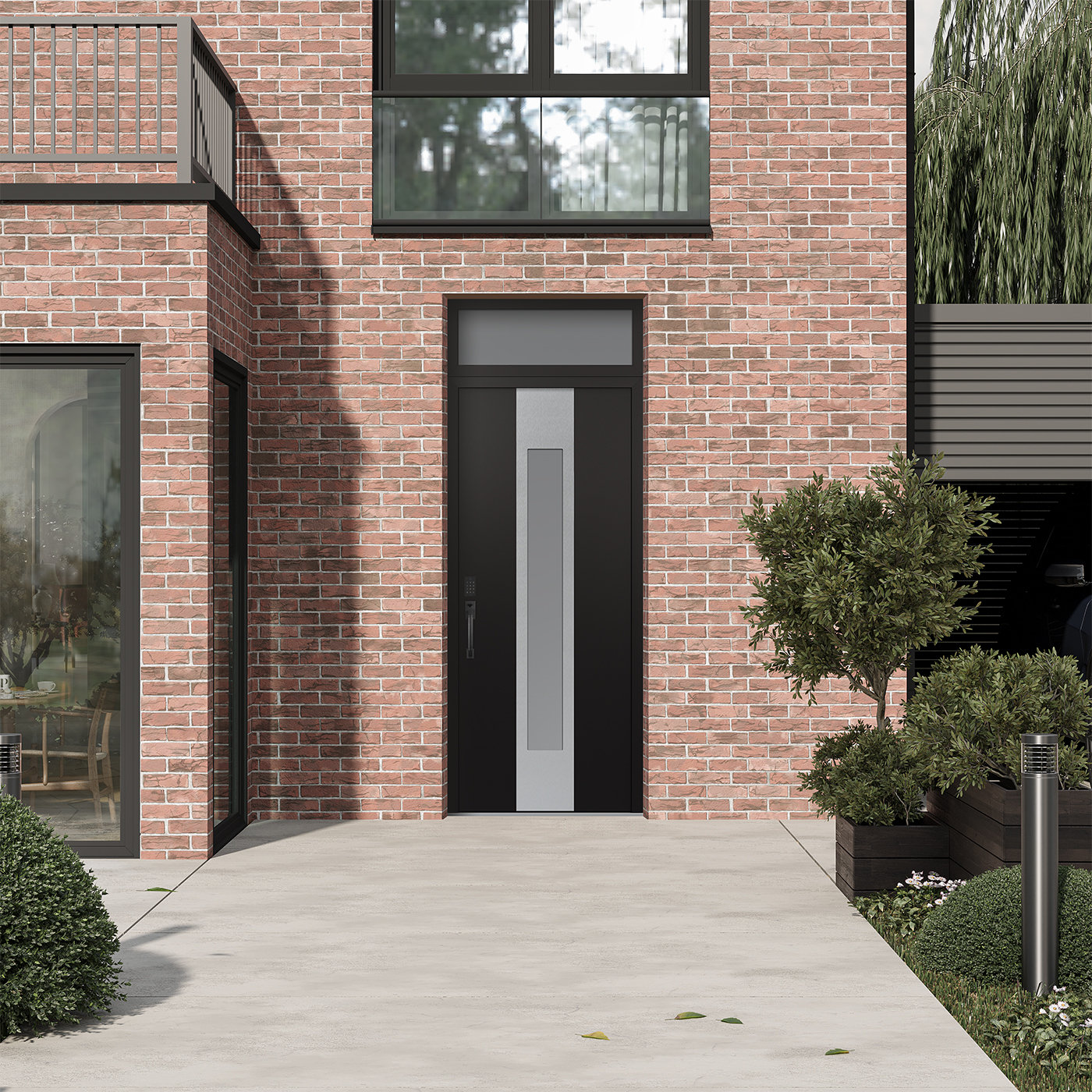 Belldinni Diamond A1 Right-Hand Panel Silver Steel Prehung Front Entry ...