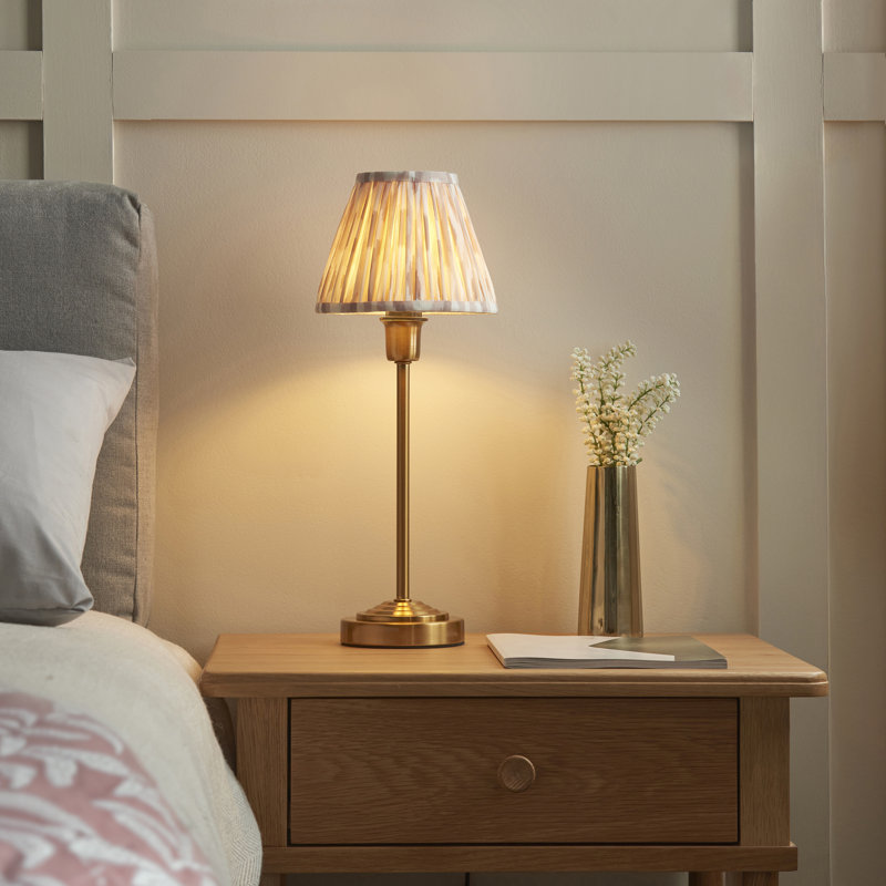 Rory Table Lamp 16cm Shade, Gold, Beige