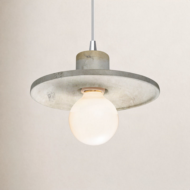 Luminaire suspendu simple Leni, Travertin Greco, Chrome poli