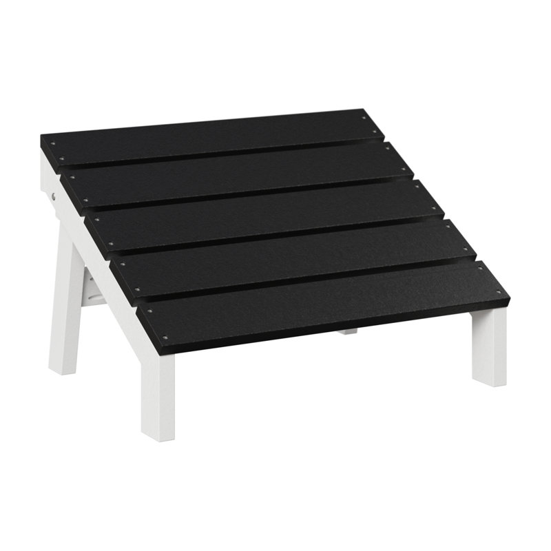 Mayhew Outdoor Ottoman, Black/White