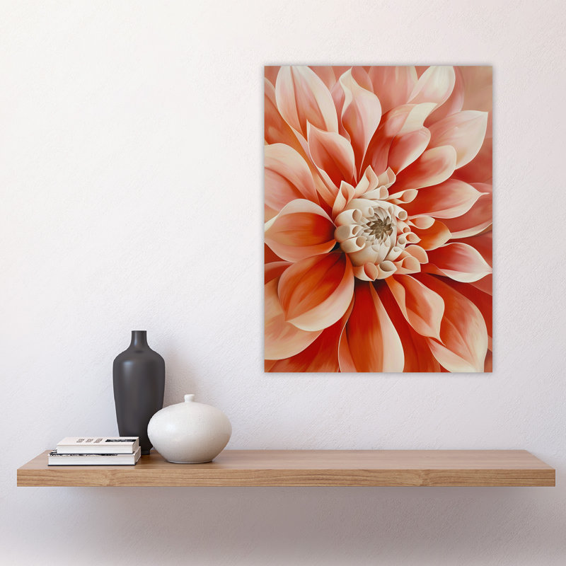 Dahlia Flower Close Up Petals Painting Wall Art Print