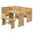 Piumafua 6 - Person Pine Solid Wood Solid Wood Top Double Pedestal Dining Set-103785398