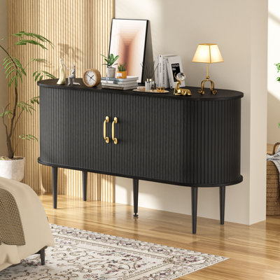 54’’ Accent Cabinet with Tambour Doors, Sideboard Buffet Cabinet with Storage Cabinet