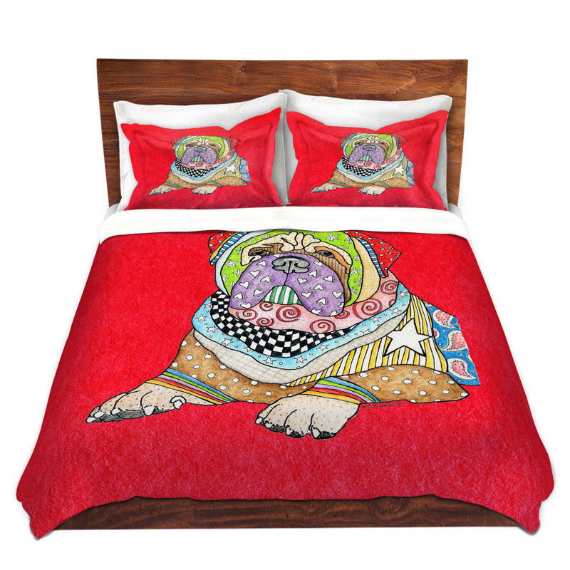  Ensemble de housse de couette Marley Ungaro Bull Mastiff Dog, 1 housse de couette grand + 2 taies standards