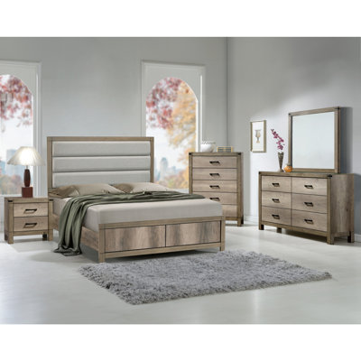 1pièce lit double tapissier contemporain avec tête de lit capitonnée Channel