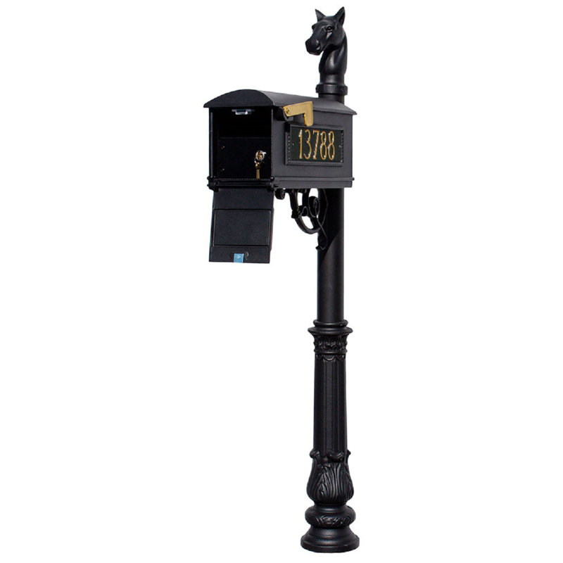 Lewiston Aluminum Post Mounted Mailbox, Yes