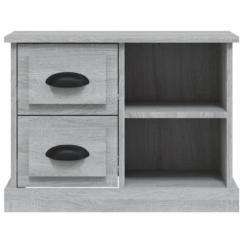 Simlai 60cm W Particle Board / Chipboard Bedside Table, Grey Sonoma