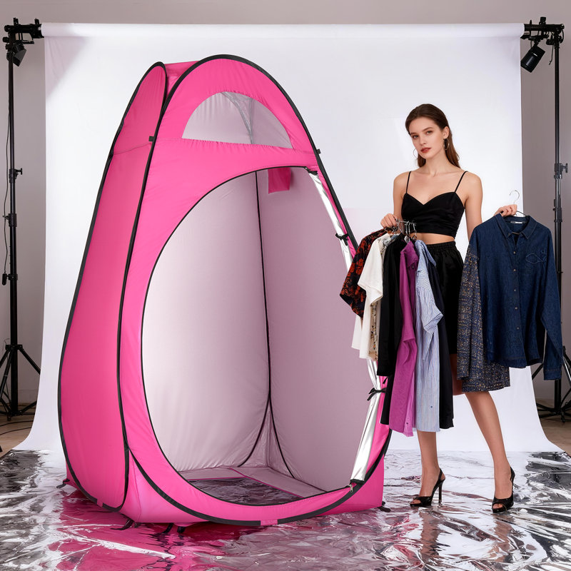 Tente escamotable d'intimité pour toilette et cabine d'essayage d'extérieur, Rose