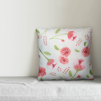 Floral Reversible Throw Pillow