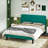 Full Platform Bed Frame with Velvet Upholstered Headboard and Wooden Slats Support, Mattress Foundation/No Box Spring Needed-950660879-950660876