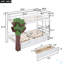 Lit superposé simple au-dessus de simple avec un décor d'arbre et deux tiroirs de rangement-1037954010