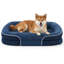 Lit orthopédique pour chien de taille moyenne, avec traversin ovale avec housse en molleton doux imperméable et lavable-132090055-132219549