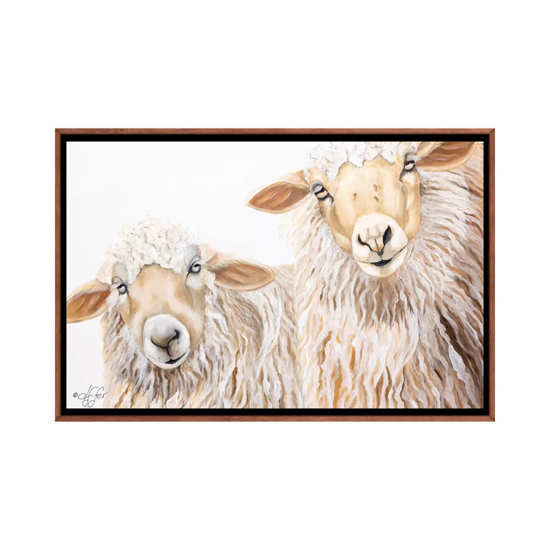 Reproduction d’art, "BA BA White Sheep" par Diane Fifer, H 32 po x l 48 po x P 1,5 po, Pas de tapis