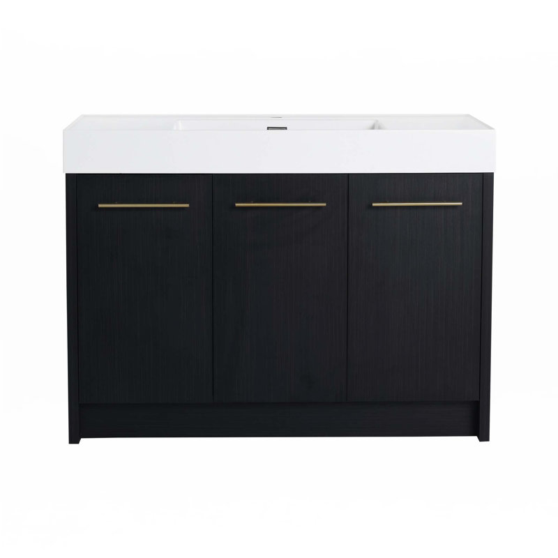 Meuble-lavabo autoportant avec lavabo en résine