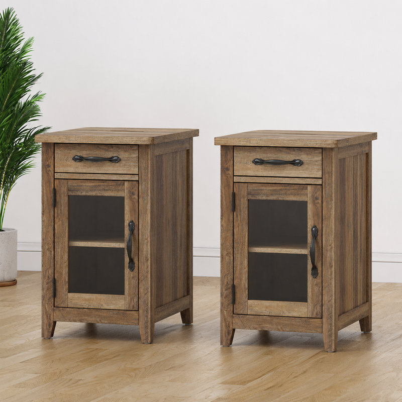 Ensemble de 2 tables de bout et station de charge Callison, Brun, Brown