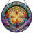 7.8"H Glowing Cross Stained Glass Window Panel-1489895645
