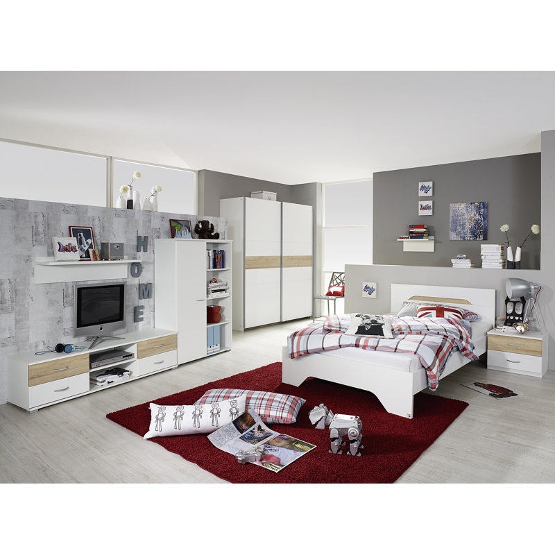 Ewert Bedroom Set, Alpine white / Sonoma Oak