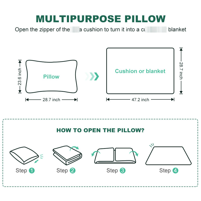 70,9 po 3 multifonctionnel, velours avec 21 oreiller et couverture, lit convertible pour la détente, lit, Vert