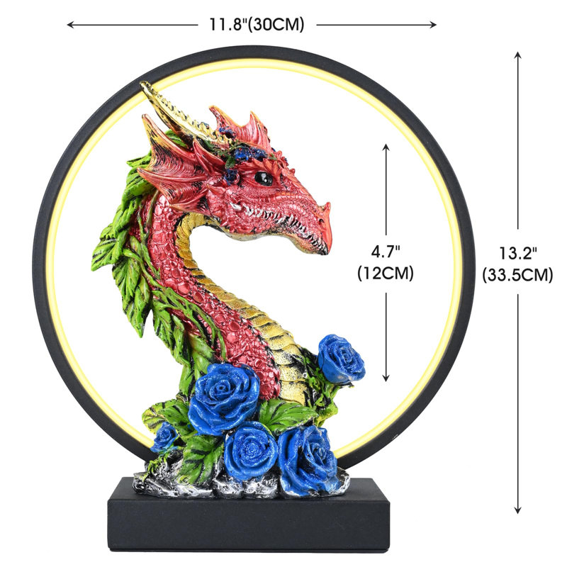 Dragon Statue Lamp, Multicolor
