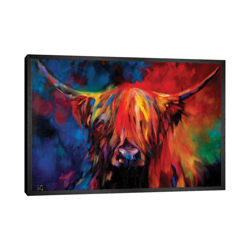 Highland Cow by Sue Gardner - Gallery-Wrapped Canvas Giclée on Canvas, 101.6 cm H x 66.04 cm W, Black Framed