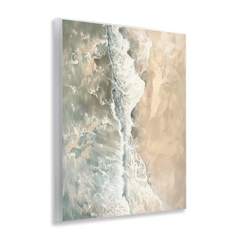 Vertical Aerial Beach Wall Plaque Art by Petal Prints Design