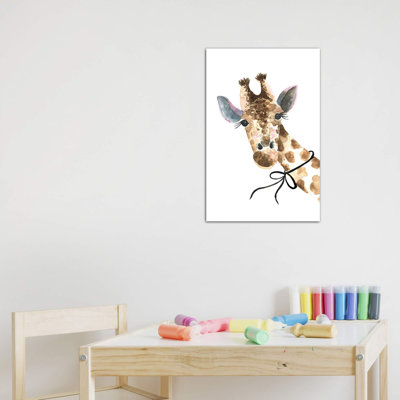 Girafe avec nœud par Mercedes Lopez Charro - impression d'art graphique