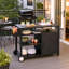 Chariot-bar roulant extérieur avec seau à glace et armoire de rangement l 52 po
