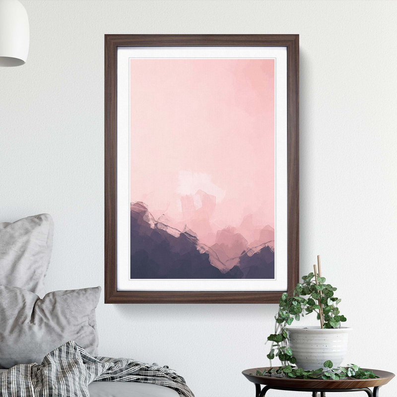 Moon Behind the Mountains - Picture Frame Graphic Art Print, Walnut Framed, 65cm H x 48cm W x 2cm D