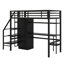 Structure de lit mezzanine simple en métal avec bureau, lit mezzanine haut moderne avec garde-robe-1921117458
