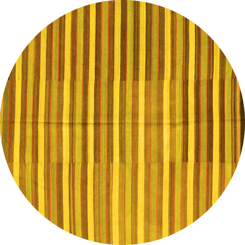 Hercule Washable Striped Indoor Rug, Round 6'