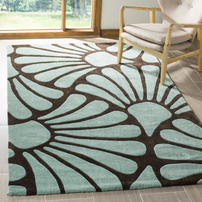 Cohmer Hand-Tufted Blue Area Rug