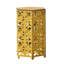 2 tables d'appoint, fabrication en fer, finition jaune antique, matériau de conception, jaune, pièce de décoration captivante