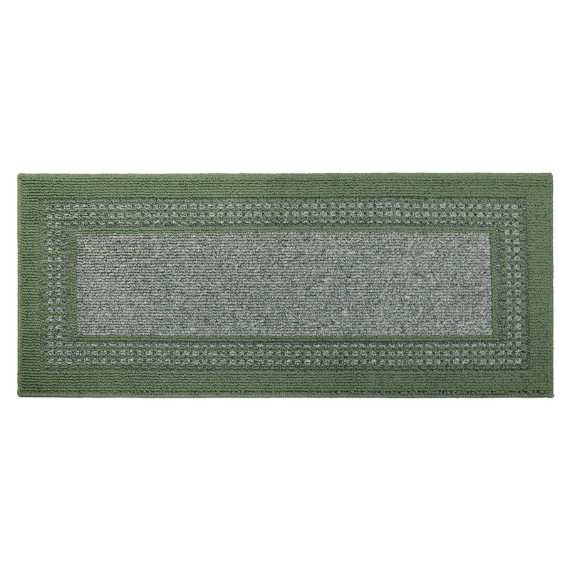 Machine Washable Non-skid Kitchen Mat, Green, Rectangle 1'8" x 3'9"