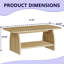 Table basse de salon moderne de 47 pouces, table basse rectangulaire double couche avec fonction de rangement