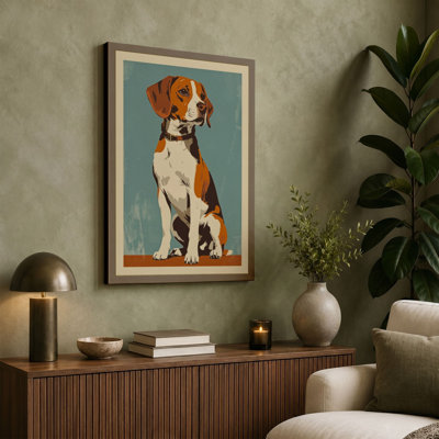 Beagle Portrait Vintage - Wrapped Canvas